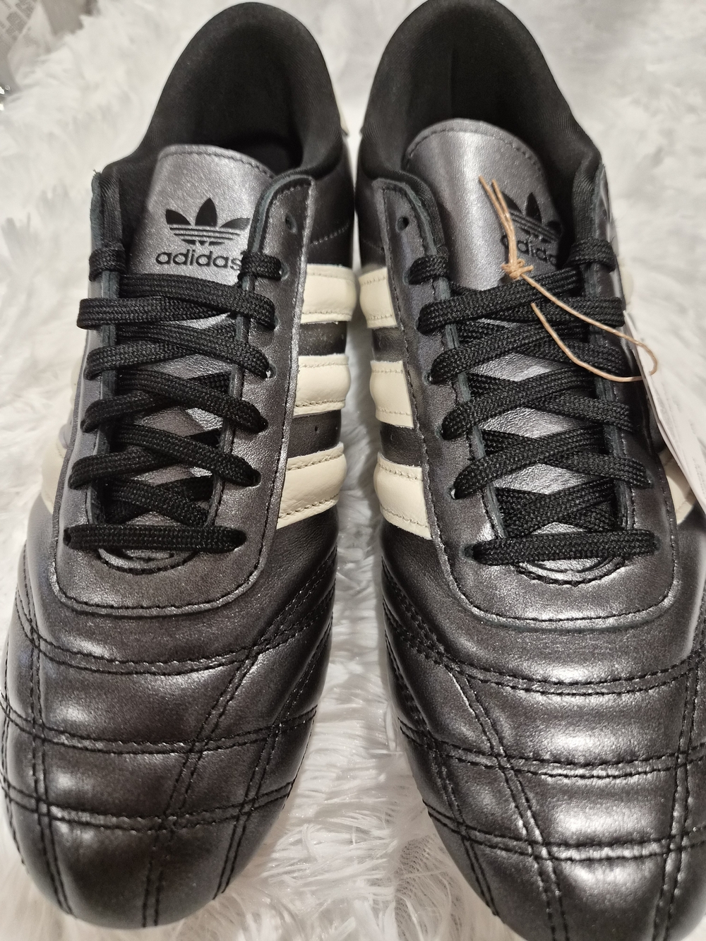 adidas Men’s Black Sneakers with White Stripes